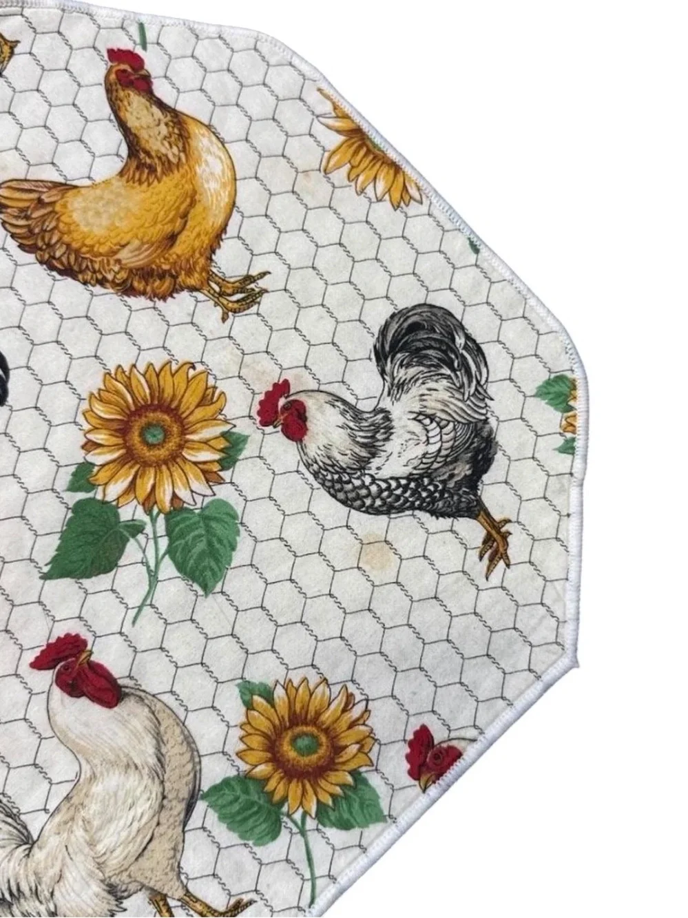 Vintage Sharon Kessler Chicken Sunflower Placemats & Napkins Set of 6
